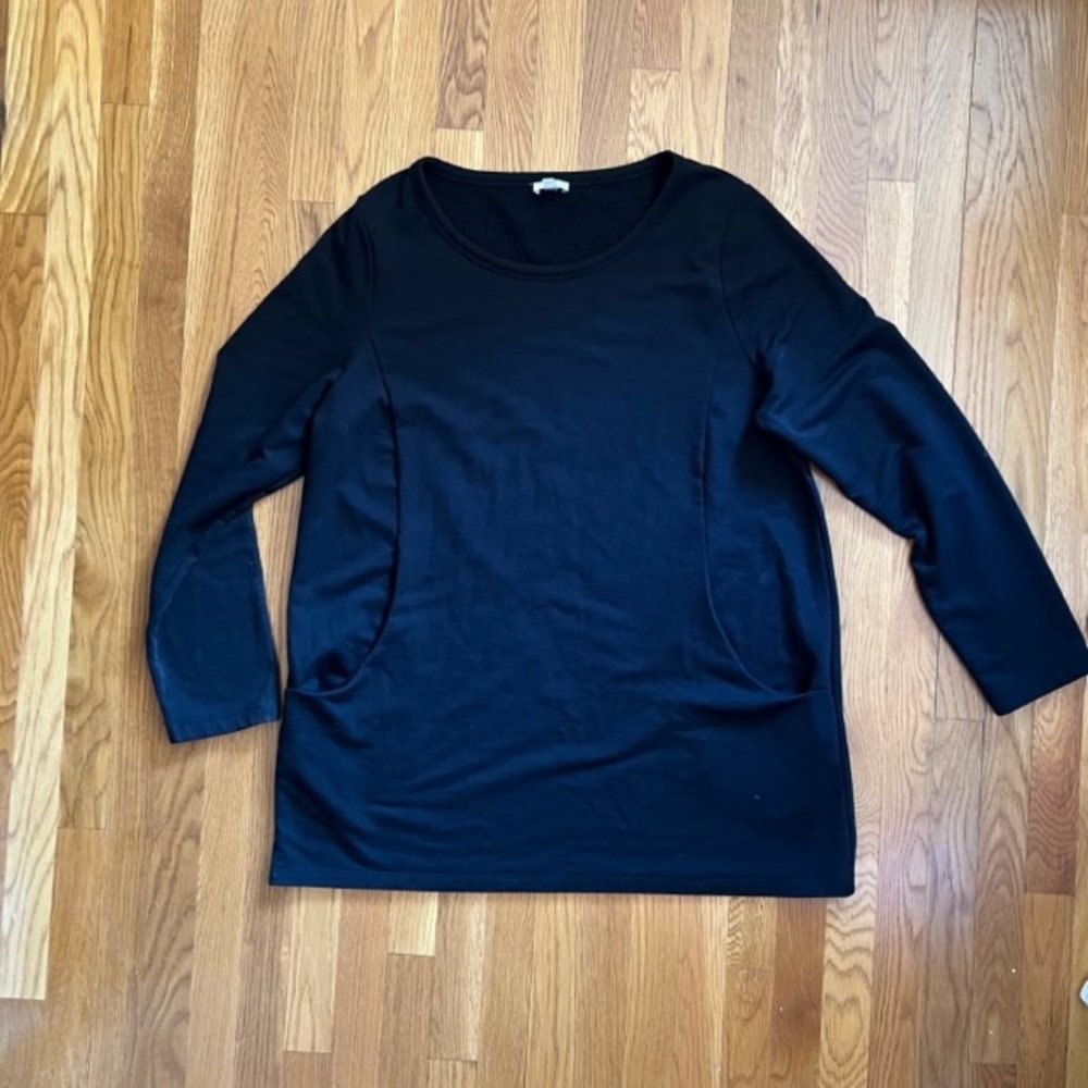 Talbots Black Tunic Sweatshirt_Size L
